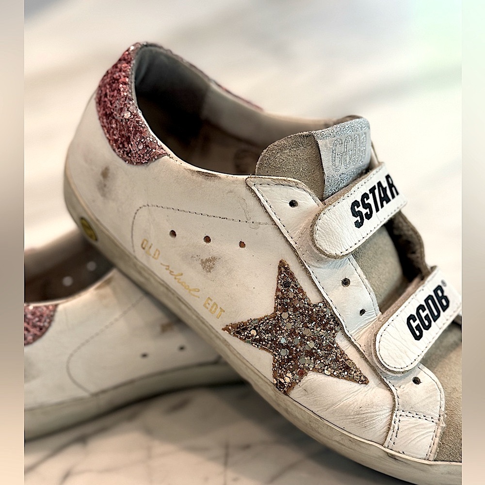 🩷 GOLDEN GOOSE OLD SCHOOL Pink & Gold… rare.  Big kids, Size 38 - Fits 8 🩷